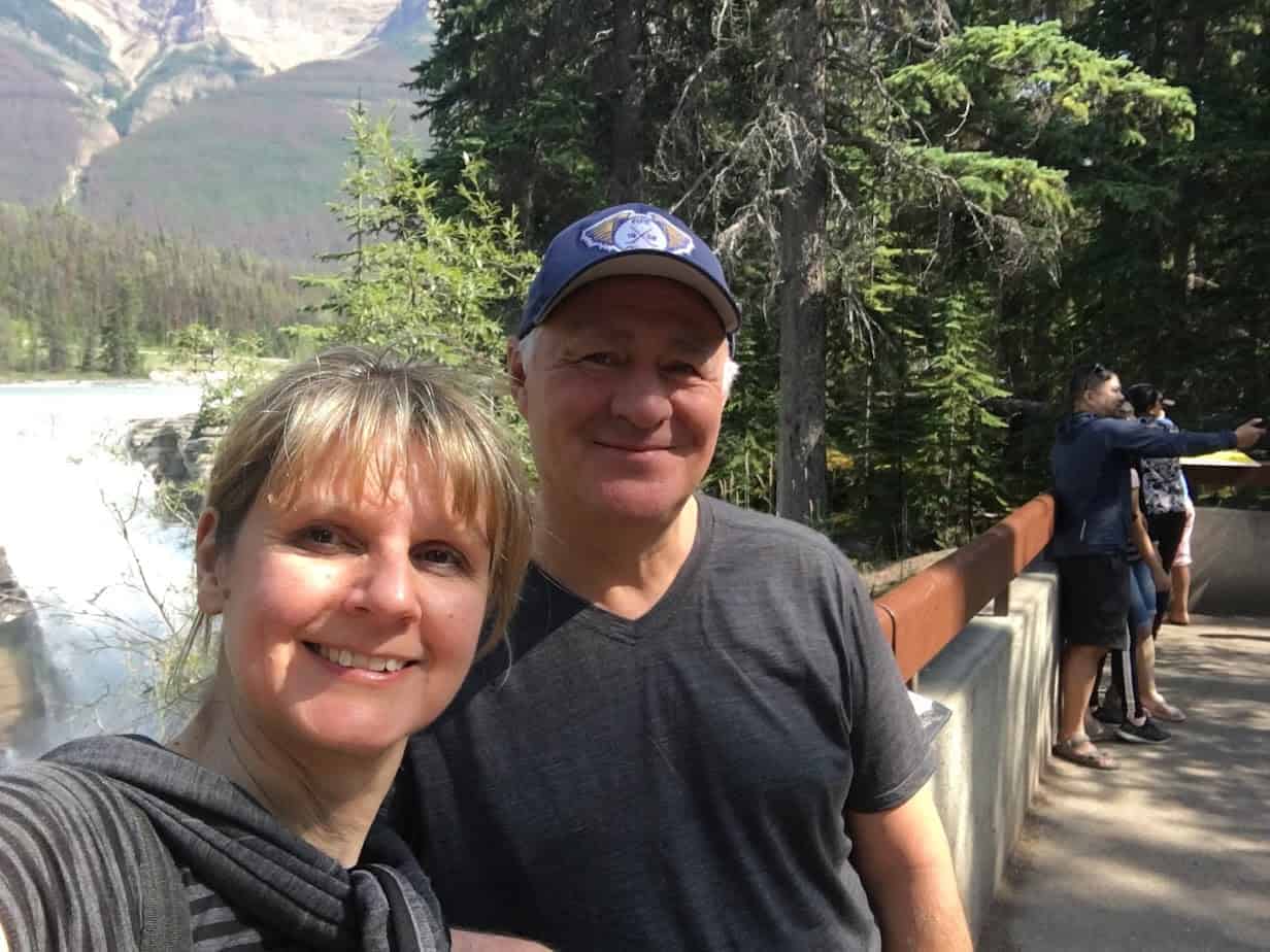Kevin And Jill By The Bow River On The Icefields Parkway