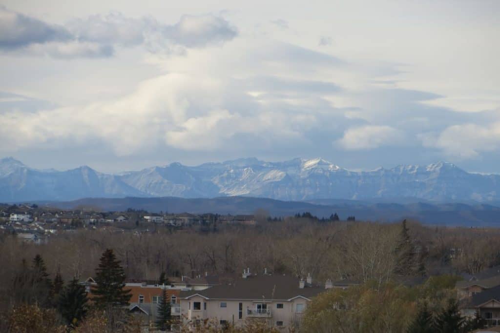 Winter View Across Okotoks To Rocky Mountains In Alberta Canada. Living In Okotoks.