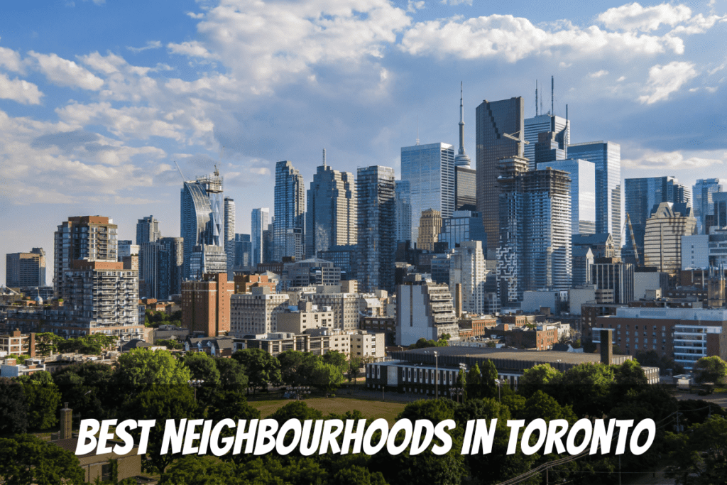 Paisaje urbano Centro Rascacielos Edificios Día de verano Árboles frondosos Los mejores barrios de Toronto