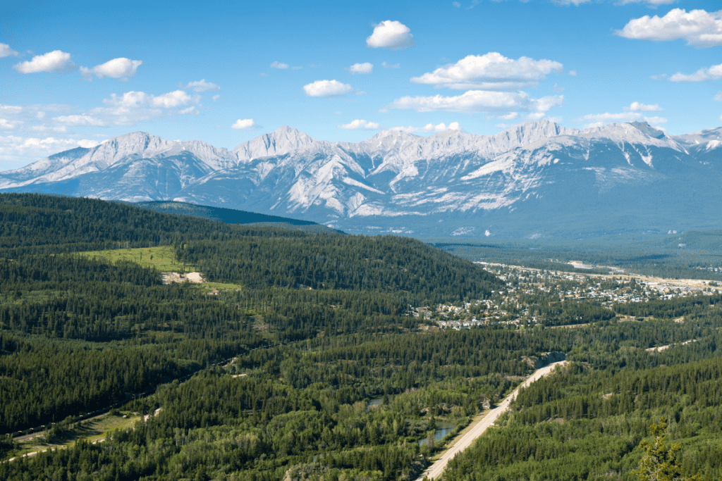 Aerial View Of Jasper Canada And The Rocky Mountains One Of The Best Small Towns In Alberta